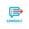 Consulting - concept business logo template vector illustration. Message creative sign. Dialogue chat talking icon. Social media s