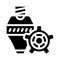 consumables, print head and gear glyph icon vector illustration