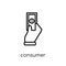 consumer confidence icon. Trendy modern flat linear vector consumer confidence icon on white background from thin line Consumer c