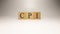 Consumer price index CPI name was created from wooden letter cubes.