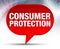 Consumer Protection Red Bubble Background