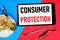 Consumer protection. Text message on the smartphone screen