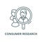 Consumer research vector line icon, linear concept, outline sign, symbol