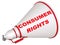 Consumer rights. The labeled megaphone