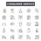 Consumer service line icons, signs, vector set, outline illustration concept