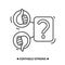 Consumer survey icon. Marketing feedback collection vector line illustration.