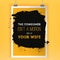 Consumer is your wife. Service quote. Vector poster design. Yellow text over dark background