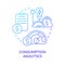 Consumption analytics blue gradient concept icon