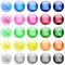 Contact attach icons in color glossy buttons