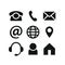 Contact black vector icon set.