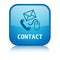 CONTACT blue square vector web button with reflection