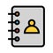 Contact book color line icon