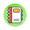 contact book icon represents a digital address book or directory used for storing and organizing contact information,