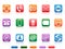 Contact button icons set