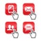 Contact buttons set with cursor hand icon