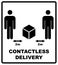 Contact less delivery concept. Contact free delivery icon. Contactless delivery symbol. Coronavirus protection. Hands
