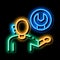 contact help setting problems neon glow icon illustration