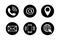 Contact icon set in flat style