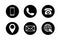 Contact icon set. Phone, location, mail, web site.