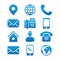 Contact Info Icon Set with Address Pin, Phone, Fax, Cell Phone, Worker and Email Icons