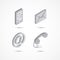 Contact isometric icons 3d vector illustration