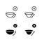 Contact lens flat line icons set. Ophthalmology, lens care, eye anatomy, contact lenses, medical tools. Simple flat vector