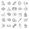 Contact lens icons set, outline style