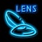 contact lenses neon glow icon illustration