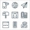 contact line icons. linear set. quality vector line set such as messenger, smartphone, www, telephone, customer service, postbox,