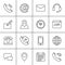 Contact line icons set, outline vector symbol collection, linear pictogram pack. Signs, logo illustration.