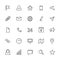 Contact line vector icons. Media and internet communication outline symbols