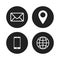 Contact mail telephone location icon isolated. Communication elements for web