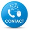 Contact (phone email and mouse icon) cyan blue round button