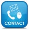 Contact (phone email and mouse icon) cyan blue special square bu