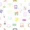 Contact seamless pattern background icon