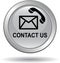 Contact us button mail call icons gray silver