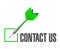 contact us check dart sign concept