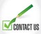 contact us check mark sign concept