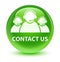 Contact us (customer care team icon) glassy green round button