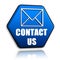 Contact us envelope symbol in hexagon button