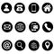 Contact us icons vector set. Web sign illustration collection. communication symbol or logo.
