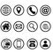 Contact us icons vector set. Web sign illustration collection. communication symbol or logo.