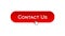 Contact us web interface button clicked with mouse cursor, red color, help