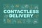 Contactless delivery word concepts banner