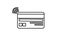 Contactless payment icon, bank card with radio wave outside sign.isolated icon, vector illustration. Rear side plastic