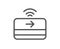 Contactless payment line icon. Credit card sign.