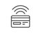 Contactless payment line icon. Credit card sign. Vector