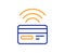 Contactless payment line icon. Credit card sign. Vector