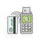 Contactless payment purchase vector icon in a flat style. Wireless bank payment by debit or credit card and POS terminal