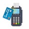 Contactless payment purchase vector illustration